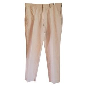 Cubavera Pants Mens 38x30 Beige Linen Blend Flat Front Casual Lightweight Summer